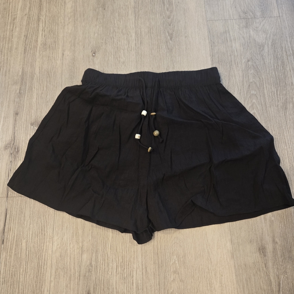 ZARA Black Drawstring Pull On Shorts Women Size XS